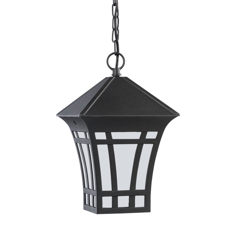 Generation Lighting 69131EN3-12 Herrington One Light Outdoor Pendant, Black
