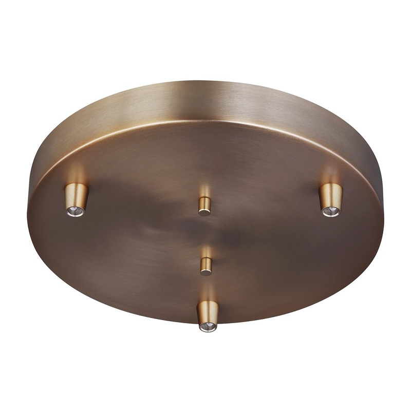Generation Lighting 7449403-848 Multi-Port Canopy Three Light Cluster Canopy, Satin Brass