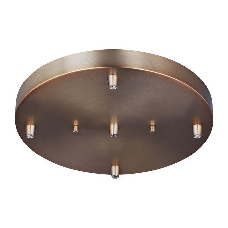 Generation Lighting 7449405-848 Multi-Port Canopy Five Light Cluster Canopy, Satin Brass