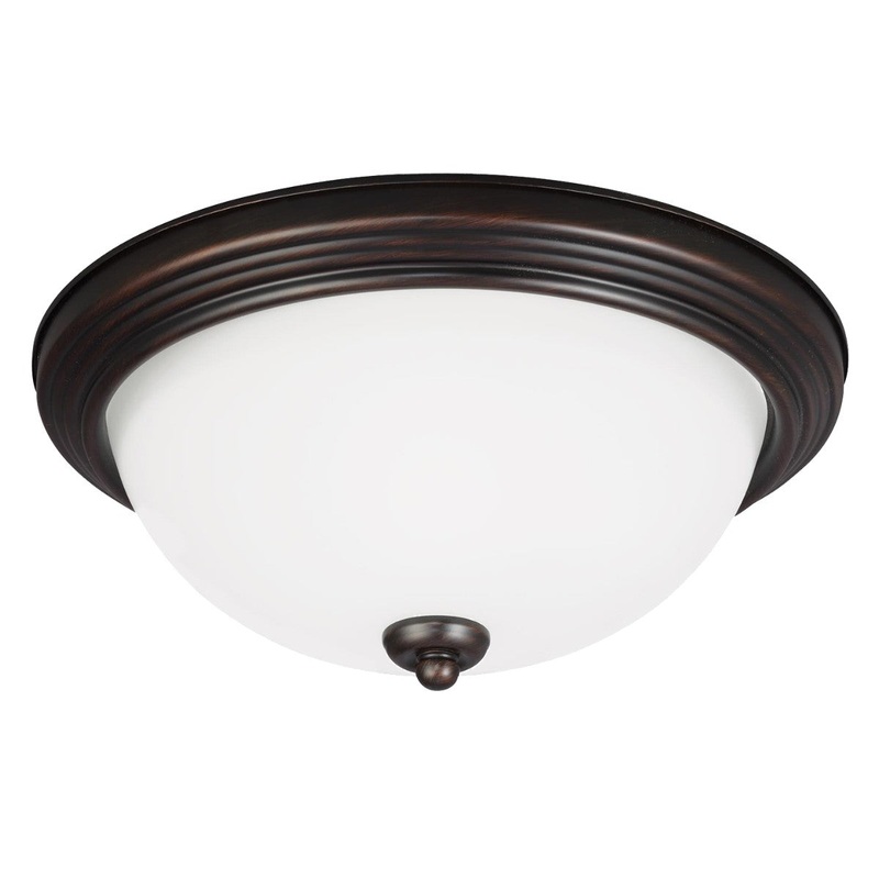 Generation Lighting 77263EN3-710 Geary One Light Flush Mount, Bronze