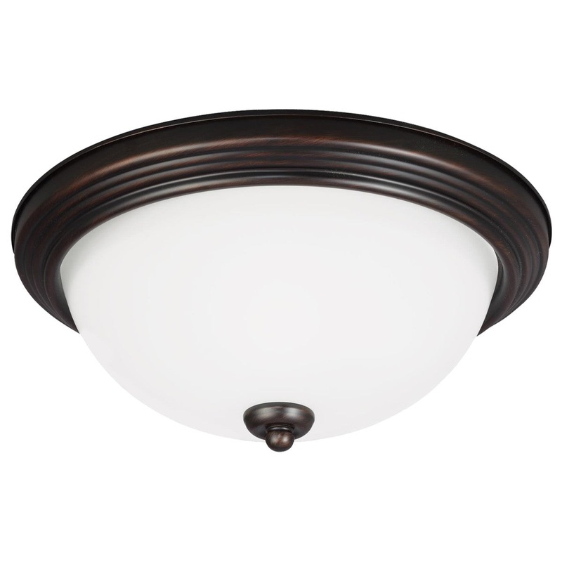 Generation Lighting 77265-710 Geary Three Light Flush Mount, Bronze