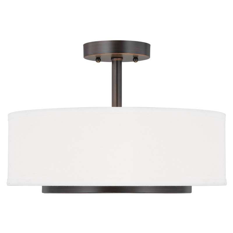 Generation Lighting 7728002EN3-710 Nance Two Light Semi-Flush Convertible Pendant, Bronze