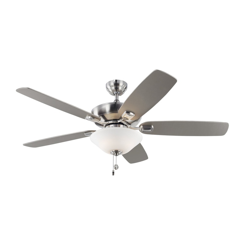 Generation Lighting 5COM52BSD-V1 Colony 52"Ceiling Fan, Brushed Steel