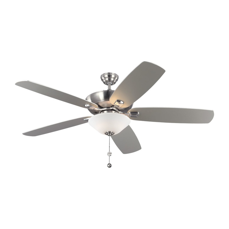 Generation Lighting 5CSM60BSD-V1 Colony 60"Ceiling Fan, Brushed Steel