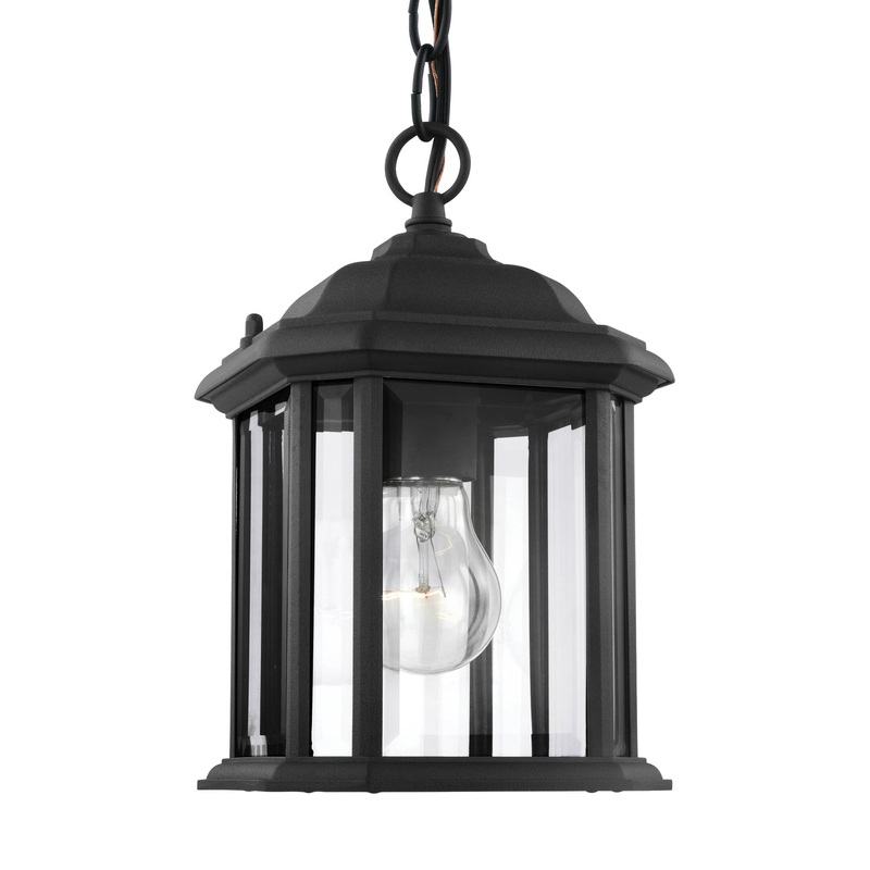 Generation Lighting 60029-12 Kent One Light Outdoor Semi-Flush Convertible Pendant, Black