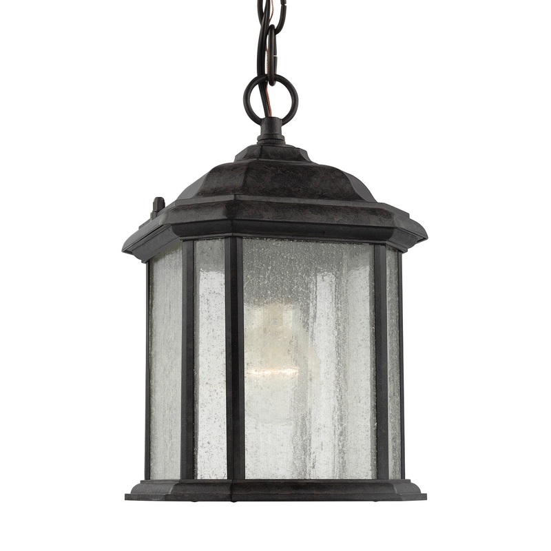 Generation Lighting 60029-746 Kent One Light Outdoor Semi-Flush Convertible Pendant, Oxford Bronze