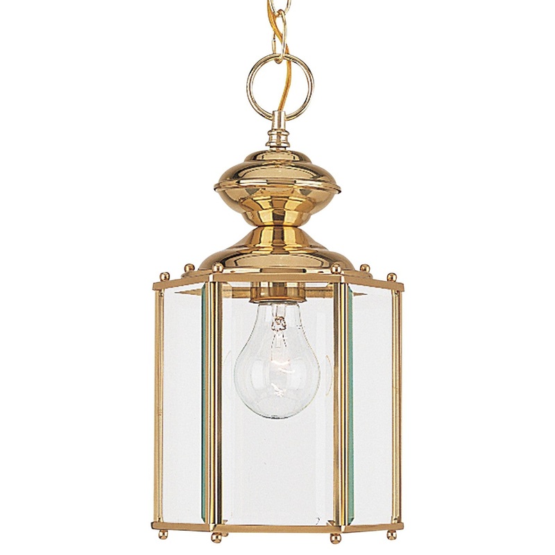 Generation Lighting 6008-02 Classico One Light Outdoor Semi-Flush Convertible Pendant, Polished Brass