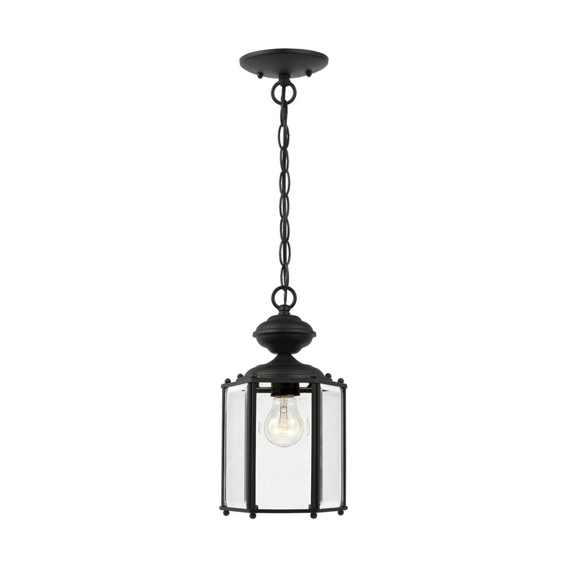 Generation Lighting 6008-12 Classico One Light Outdoor Semi-Flush Convertible Pendant, Black