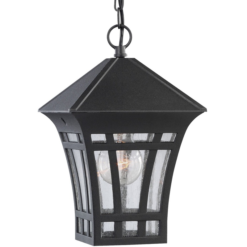 Generation Lighting 60131-12 Herrington One Light Outdoor Pendant, Black