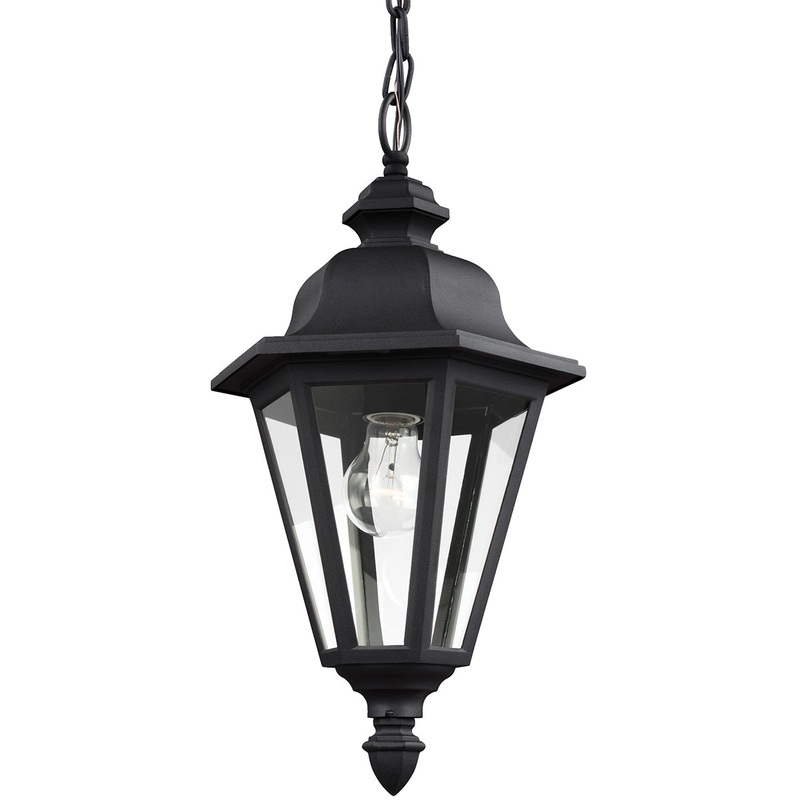 Generation Lighting 6025-12 Brentwood One Light Outdoor Pendant, Black