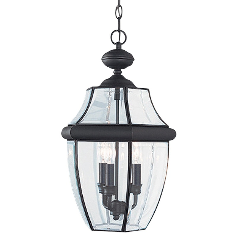 Generation Lighting 6039-12 Lancaster Three Light Outdoor Pendant, Black