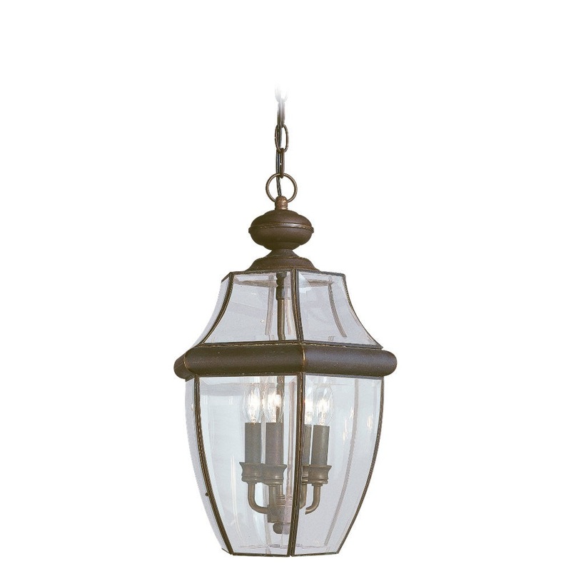 Generation Lighting 6039-71 Lancaster Three Light Outdoor Pendant, Antique Bronze