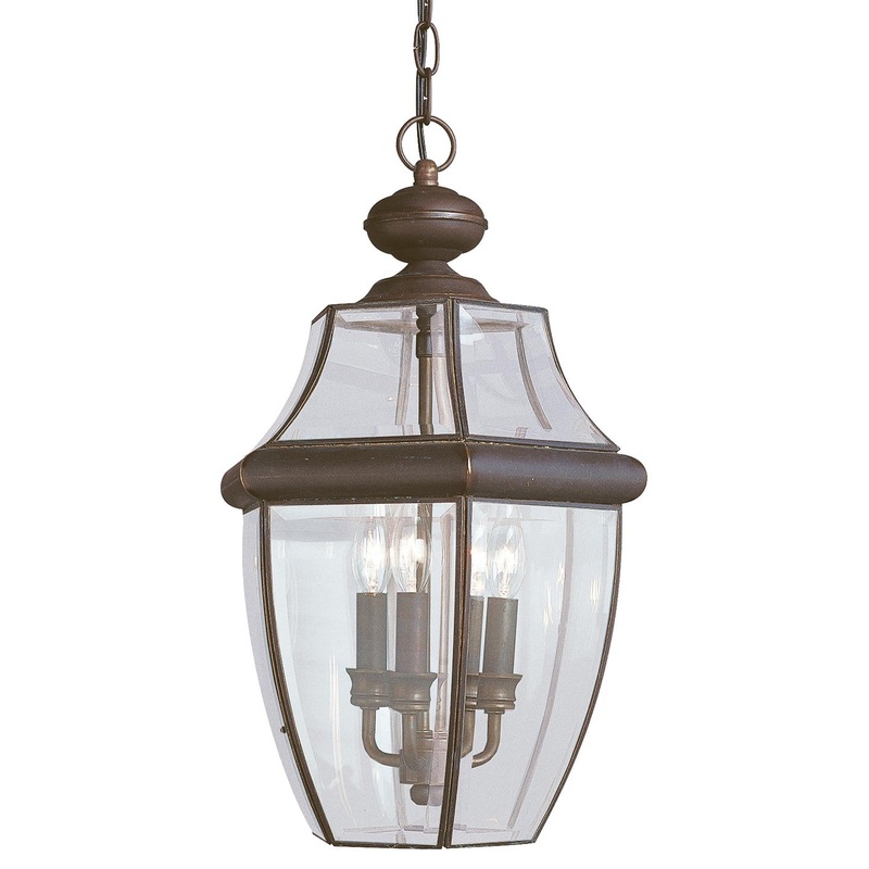 Generation Lighting 6039EN-71 Lancaster Three Light Outdoor Pendant, Antique Bronze
