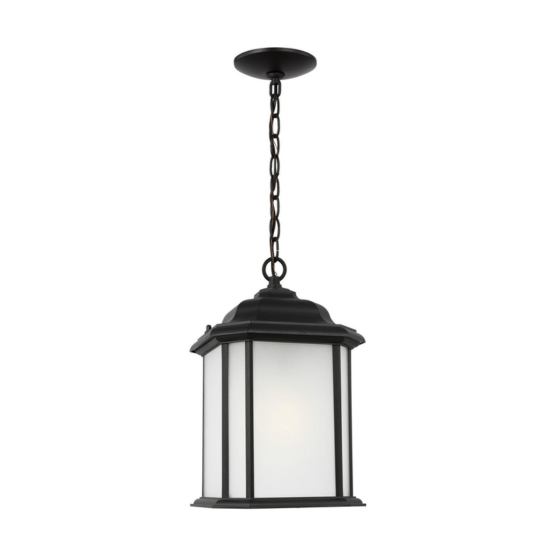 Generation Lighting 60531-12 Kent One Light Outdoor Pendant, Black