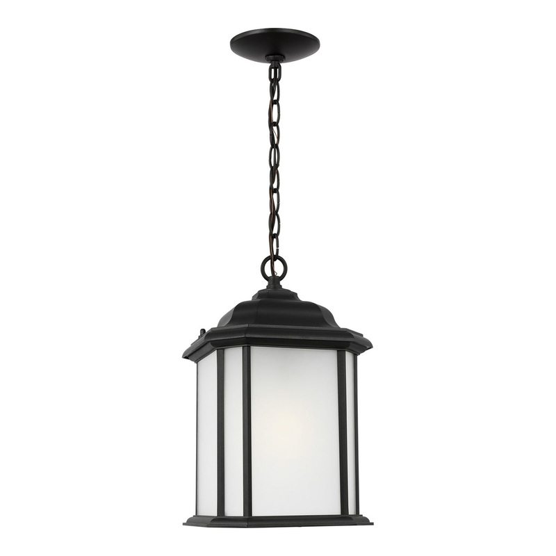 Generation Lighting 60531EN3-12 Kent One Light Outdoor Pendant, Black