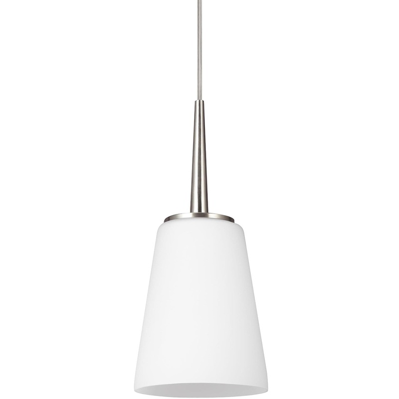 Generation Lighting 6140401EN3-962 Driscoll One Light Mini-Pendant, Brushed Nickel