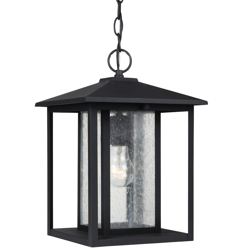 Generation Lighting 62027-12 Hunnington One Light Outdoor Pendant, Black