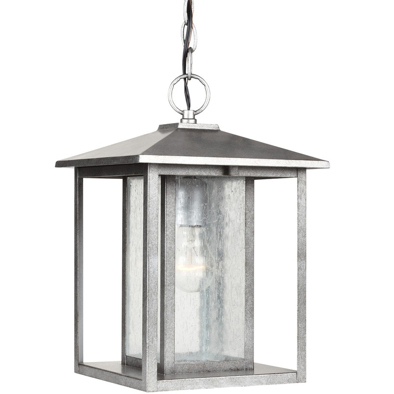 Generation Lighting 62027-57 Hunnington One Light Outdoor Pendant, Weathered Pewter