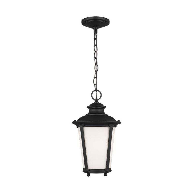 Generation Lighting 62240-12 Cape May One Light Outdoor Pendant, Black