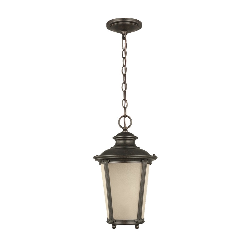 Generation Lighting 62240-780 Cape May One Light Outdoor Pendant, Burled Iron