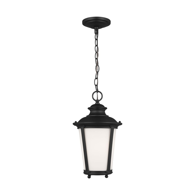 Generation Lighting 62240EN3-12 Cape May One Light Outdoor Pendant, Black