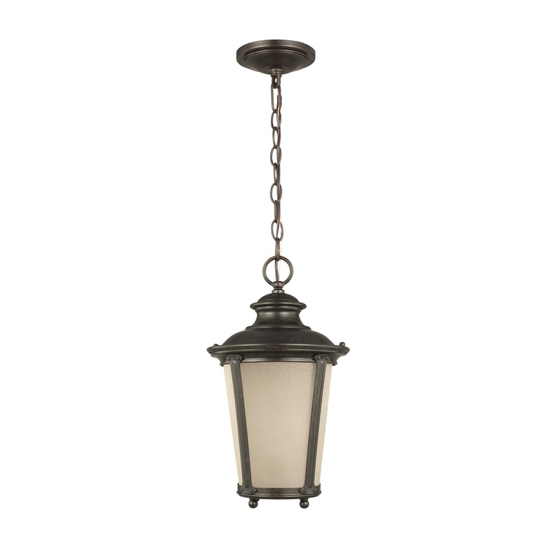 Generation Lighting 62240EN3-780 Cape May One Light Outdoor Pendant, Burled Iron