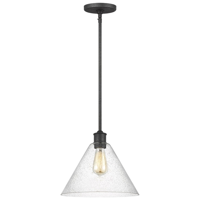 Generation Lighting 6227801-112 Belton One Light Pendant, Midnight Black