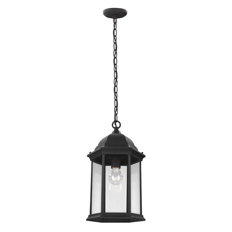 Generation Lighting 6238701-12 Sevier One Light Outdoor Pendant, Black