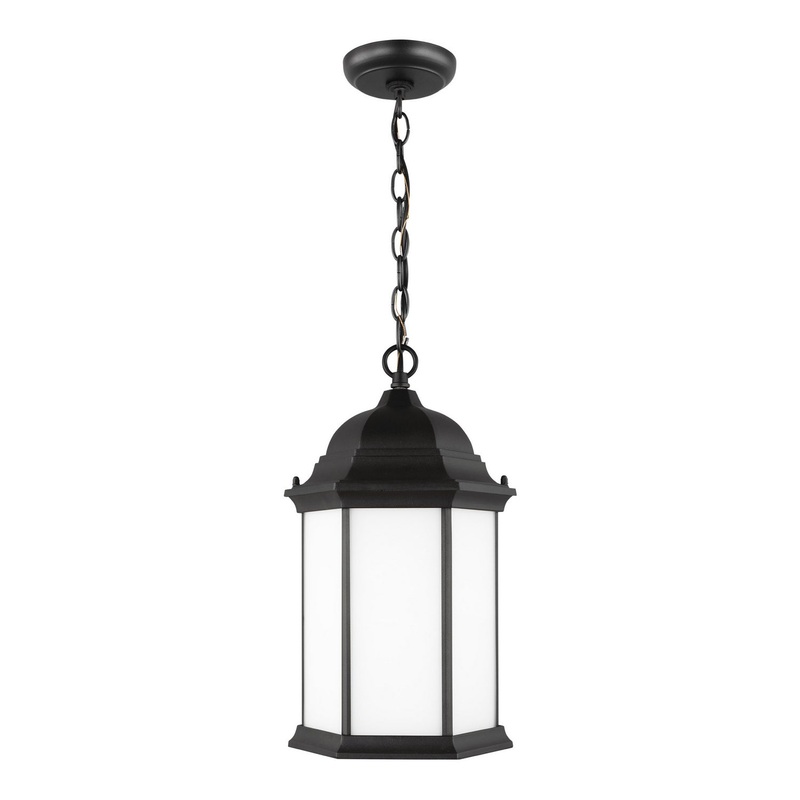 Generation Lighting 6238751-12 Sevier One Light Outdoor Pendant, Black