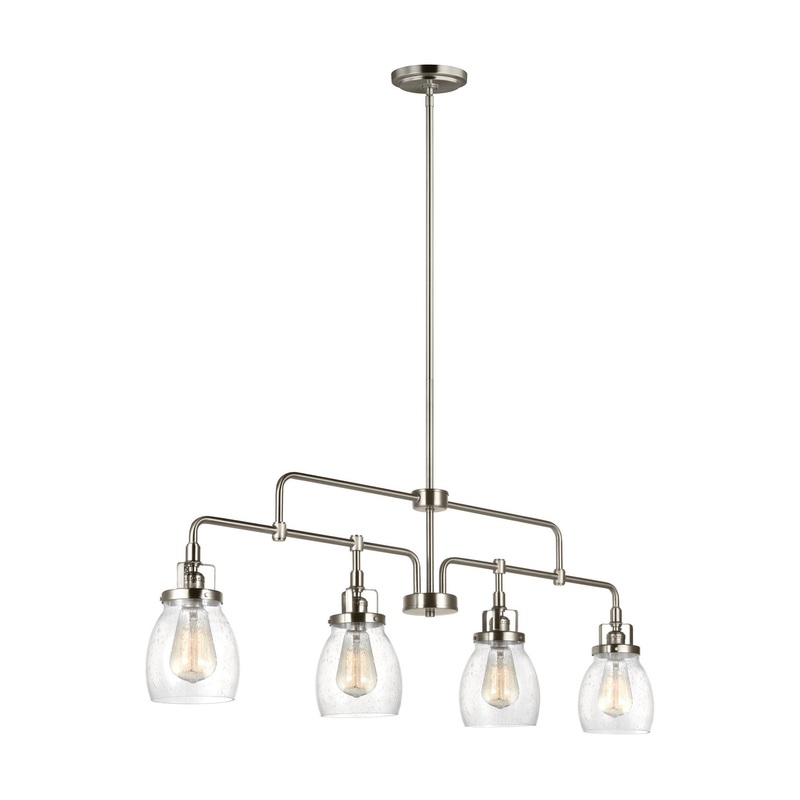 Generation Lighting 6614504-962 Belton Four Light Island Pendant, Brushed Nickel