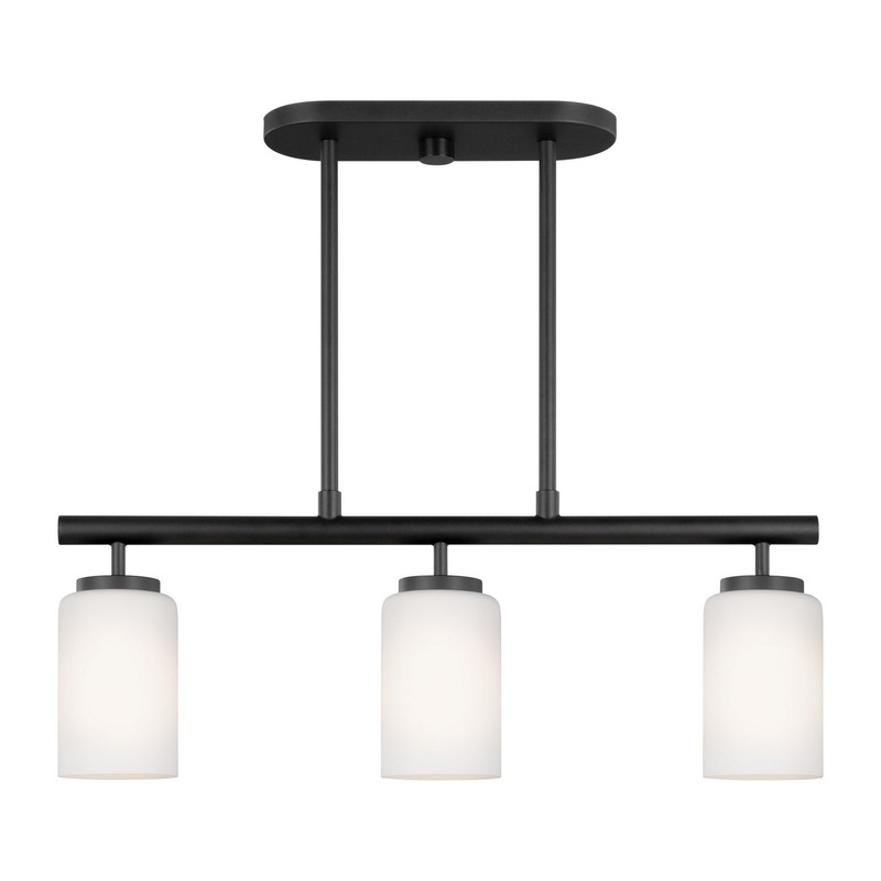 Generation Lighting 66160-112 Oslo Three Light Island Pendant, Midnight Black