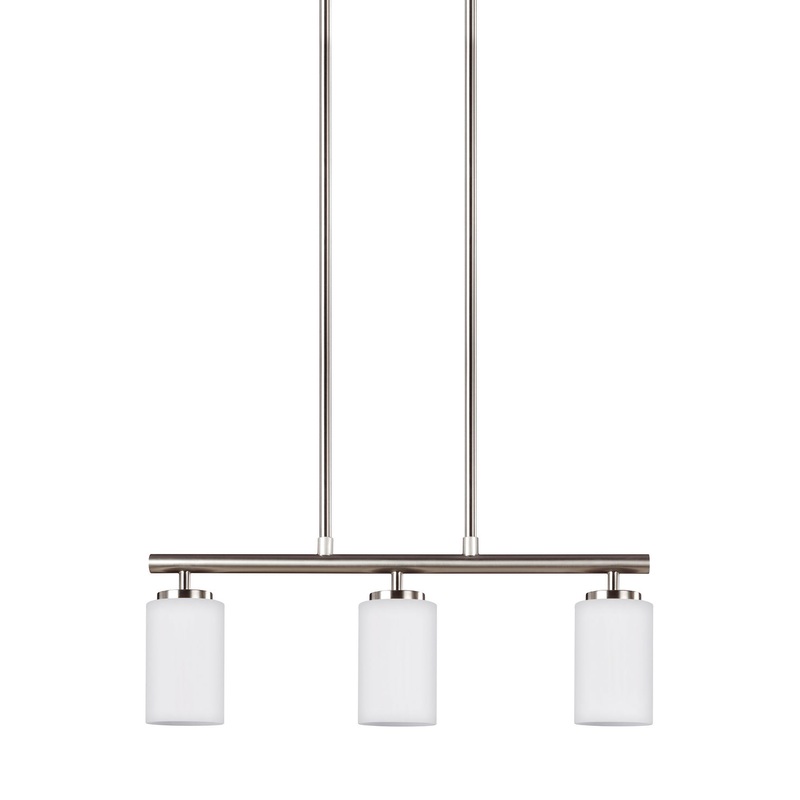 Generation Lighting 66160-962 Oslo Three Light Island Pendant, Brushed Nickel