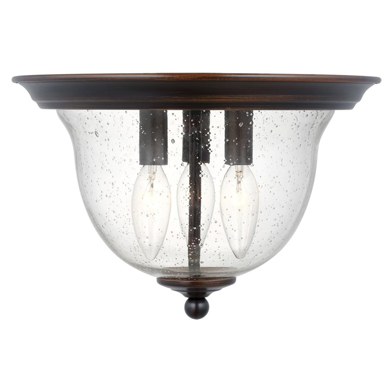 Generation Lighting 7514503-710 Belton Three Light Ceiling Flush Mount, Bronze