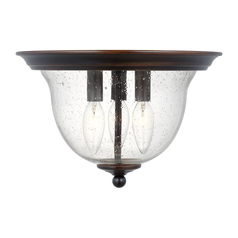 Generation Lighting 7514503EN-710 Belton Three Light Ceiling Flush Mount, Bronze
