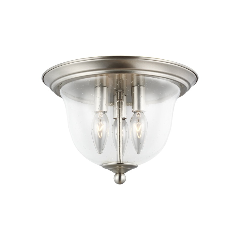 Generation Lighting 7514503EN-962 Belton Three Light Ceiling Flush Mount, Brushed Nickel
