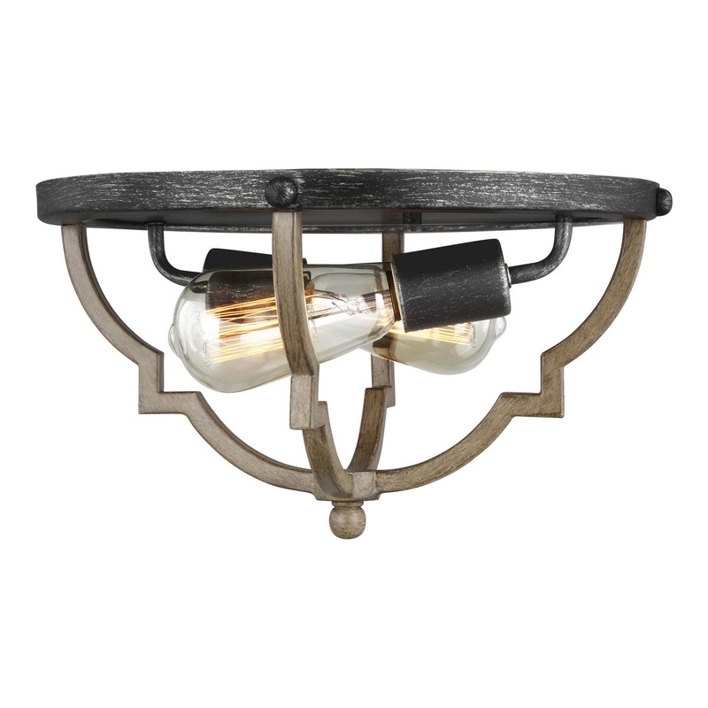 Generation Lighting 7524902-846 Socorro Two Light Flush Mount, Stardust (Discontinued)
