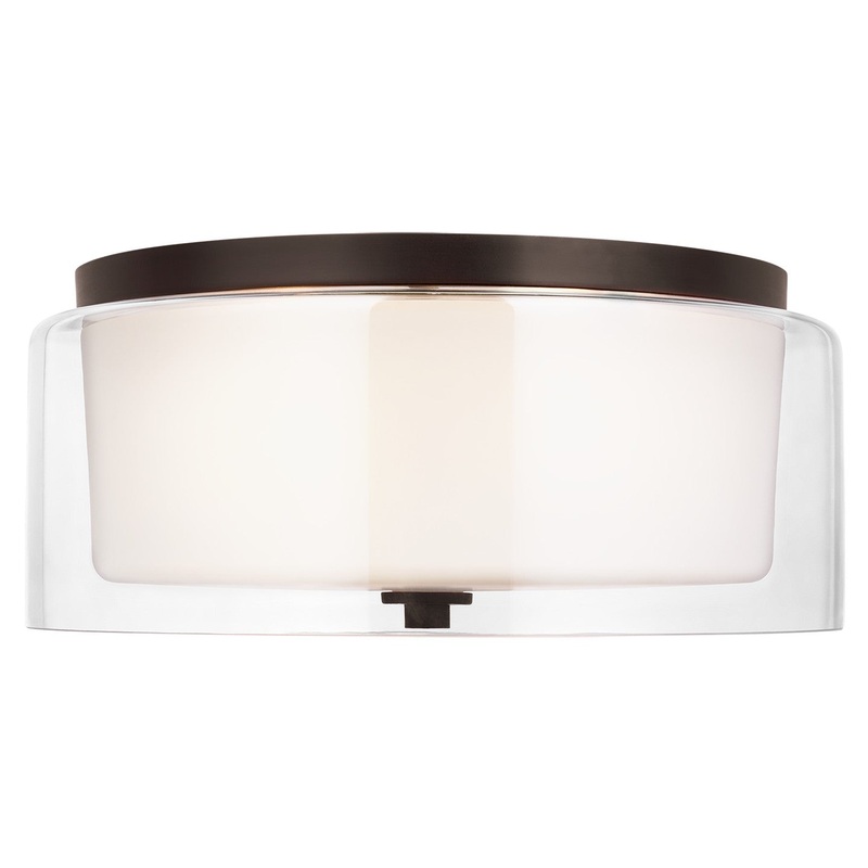 Generation Lighting 7537302-710 Elmwood Park Two Light Flush Mount, Bronze