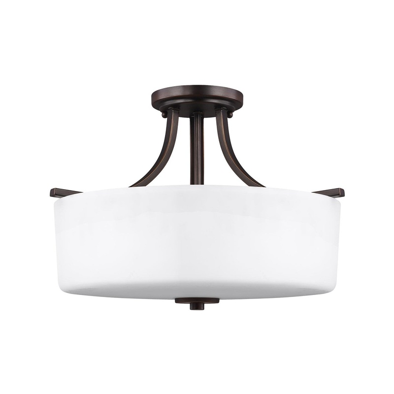Generation Lighting 7728803EN3-710 Canfield Three Light Semi-Flush Mount, Bronze