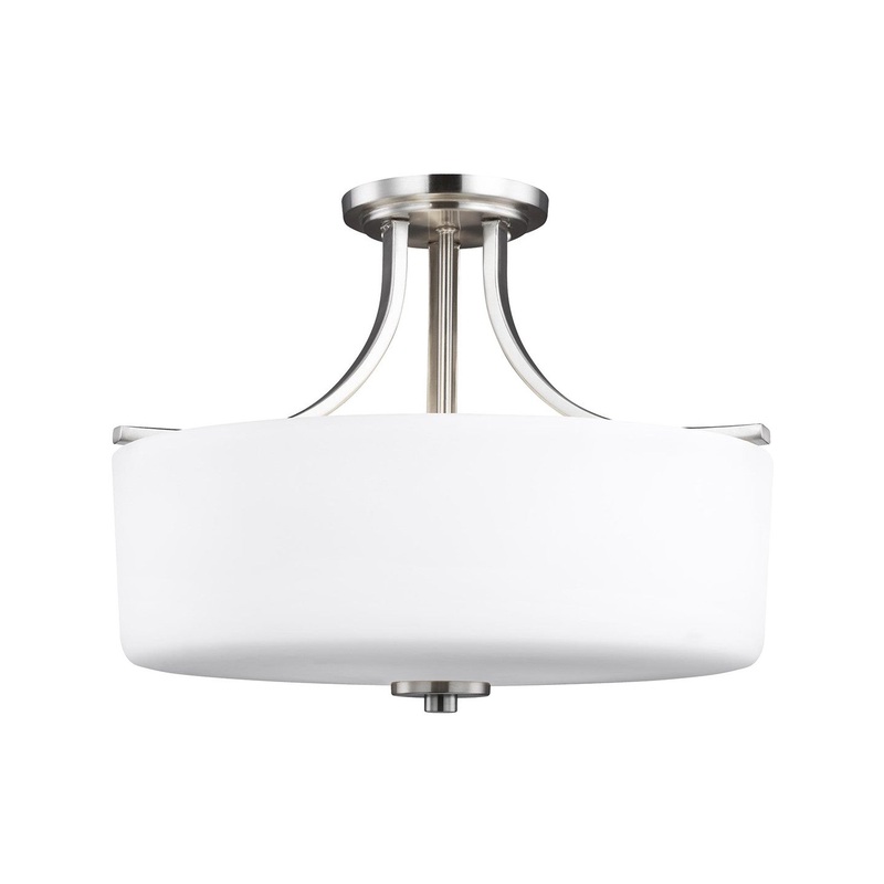 Generation Lighting 7728803EN3-962 Canfield Three Light Semi-Flush Mount, Brushed Nickel