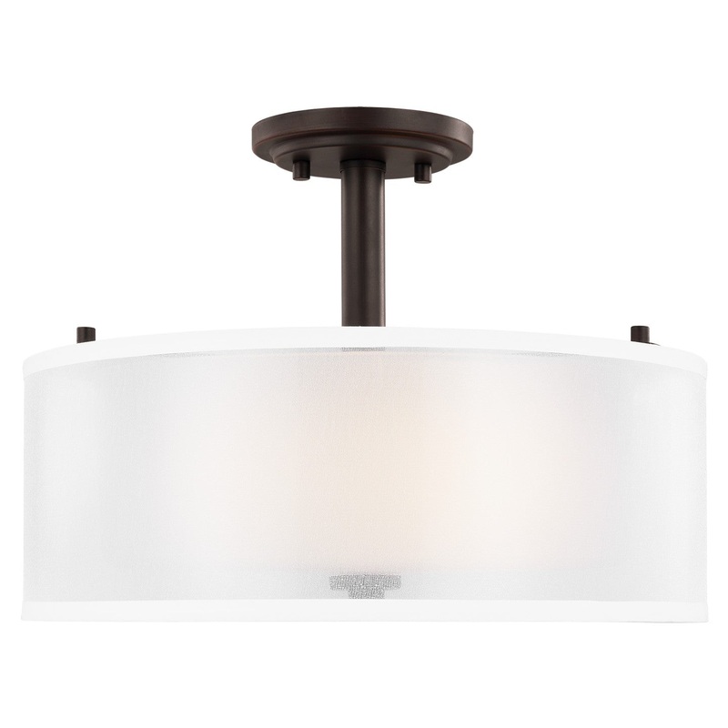 Generation Lighting 7737302-710 Elmwood Park Two Light Semi-Flush Mount, Bronze