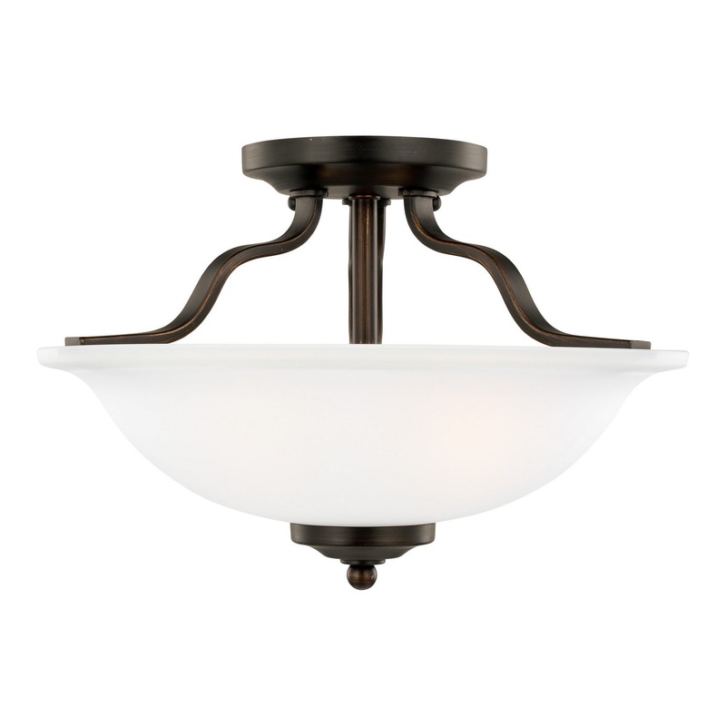Generation Lighting 7739002-710 Emmons Two Light Semi-Flush Mount, Bronze