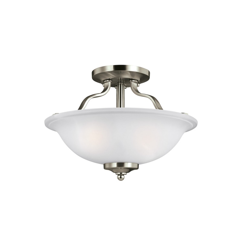 Generation Lighting 7739002EN3-962 Emmons Two Light Semi-Flush Mount, Brushed Nickel