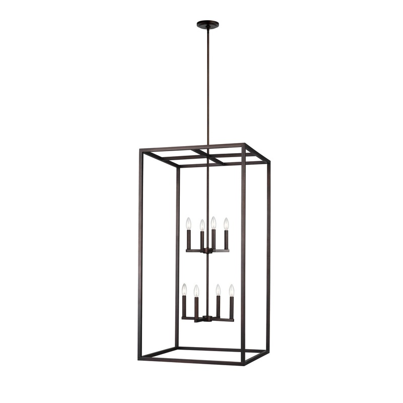 Generation Lighting 5234508-710 Moffet Street Eight Light Hall / Foyer Pendant, Bronze