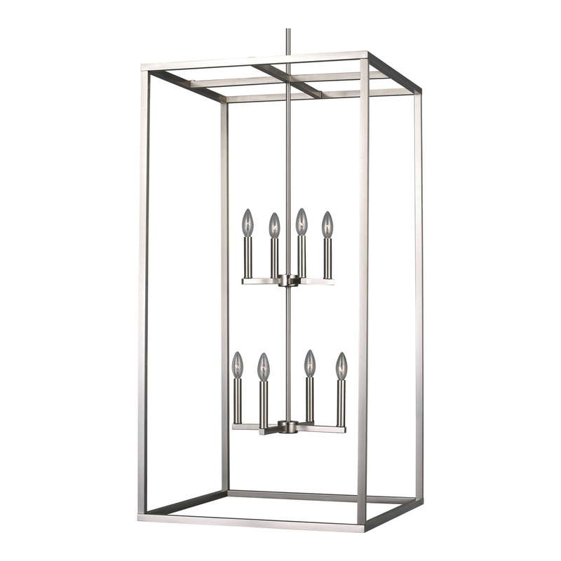 Generation Lighting 5234508-962 Moffet Street Eight Light Hall / Foyer Pendant, Brushed Nickel