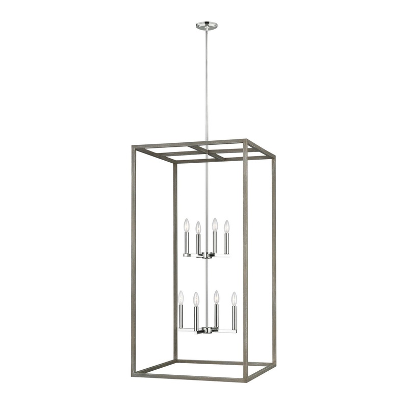 Generation Lighting 5234508EN-872 Moffet Street Eight Light Hall / Foyer, Washed Pine