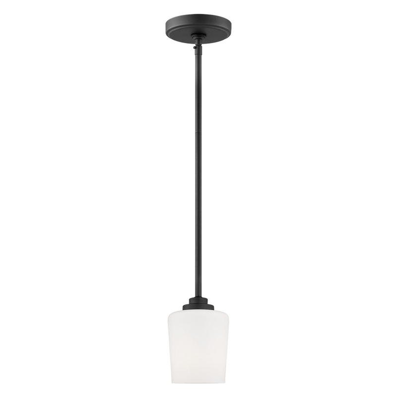 Generation Lighting 6102801-112 Windom One Light Mini-Pendant, Midnight Black