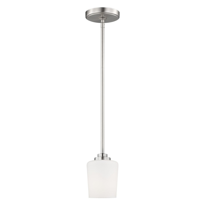 Generation Lighting 6102801-962 Windom One Light Mini-Pendant, Brushed Nickel
