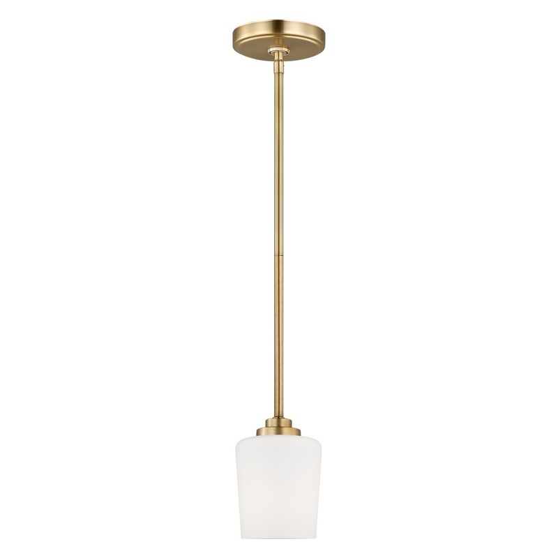 Generation Lighting 6102801EN3-848 Windom One Light Mini-Pendant, Satin Brass