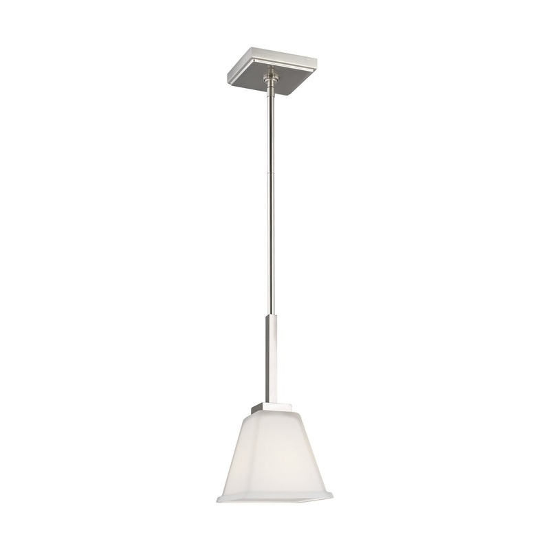 Generation Lighting 6113701EN3-962 Ellis Harper One Light Mini-Pendant, Brushed Nickel