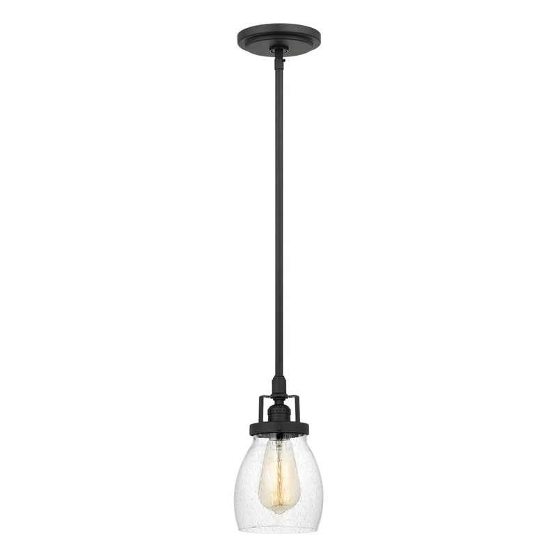 Generation Lighting 6114501-112 Belton One Light Mini-Pendant, Midnight Black